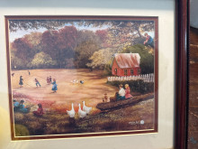 Country Scene with Children and Geese