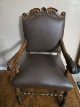 Antique Carved Wooden Armchair