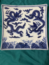 Blue and White Porcelain Plate by Dehua Kiln