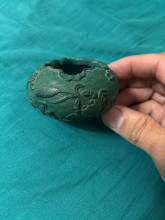 Chinese Carved Green Soapstone Vase