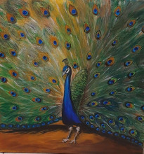 Original Acrylic Painting - Peacock