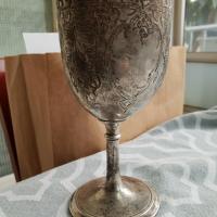 Antique silver wine goblet