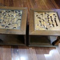 Two Japanese engraved tables