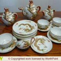 kutani china tea set geisha girl