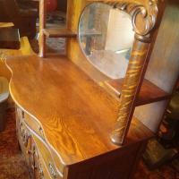 Antique sideboard buffet with mirror