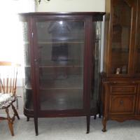 Hutch is on the left. Stands approx. 5' tall, about 3' wide. 