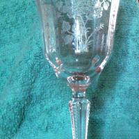 Clear Meadow Rose Etched Stemware
