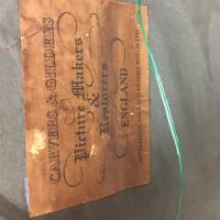 Label on the back of painting 