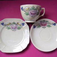 Old cup, saucer and plate