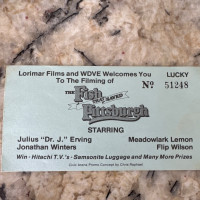 Vintage ticket to the filming of the Fish that Saved Pittsburgh