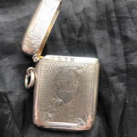 Silver match box holder