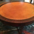 Round Coffee table with wheels and drawer