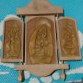 HAND MADE WOODEN TRIPTYCH NATIVITY MADE IN ITALY ~ SIGNED