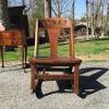Unusual antigue oak sewing rocker
